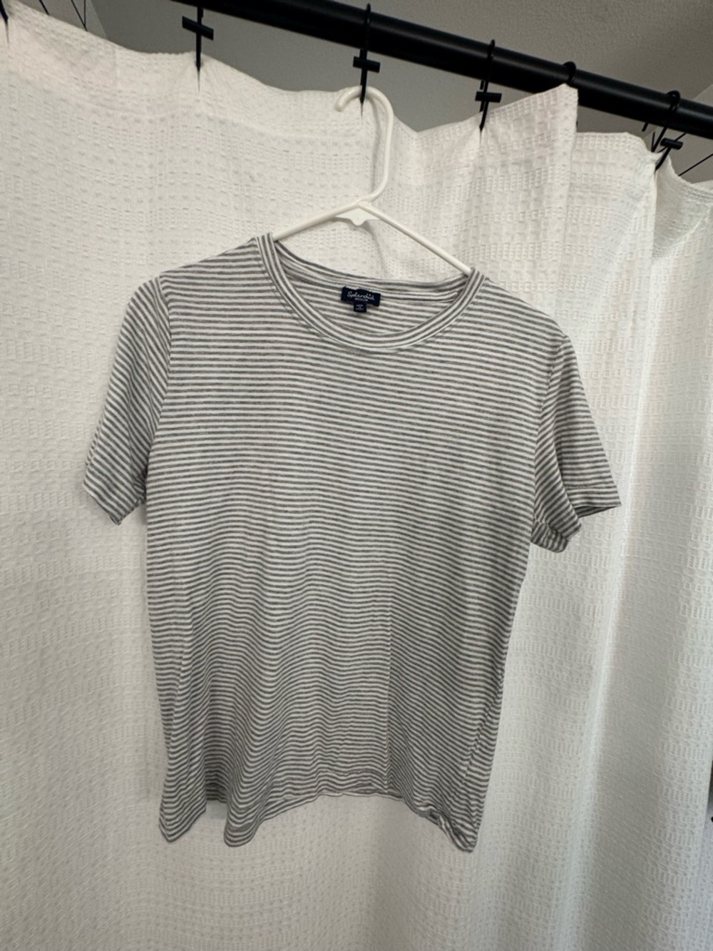 Splendid women’s Short Sleeve Stripe Tee - Gray/White